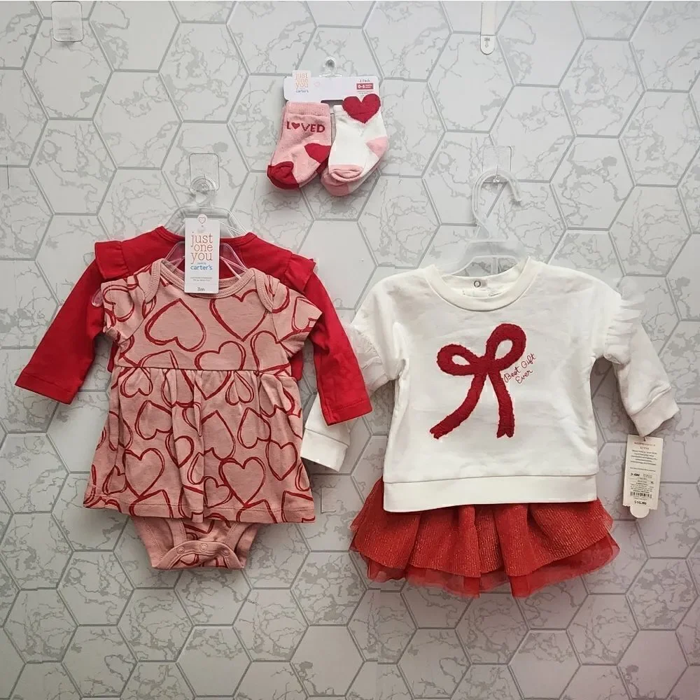 Nwt Baby Girl 3 months Valentine's Day Bundle